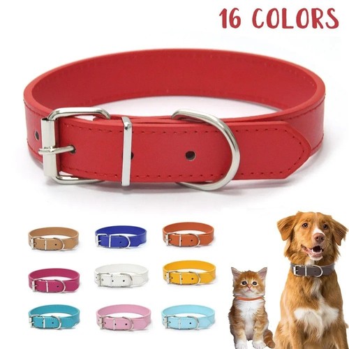 Solid colour leather dog - colour,