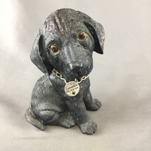 Vintage resin black labrador - resin,