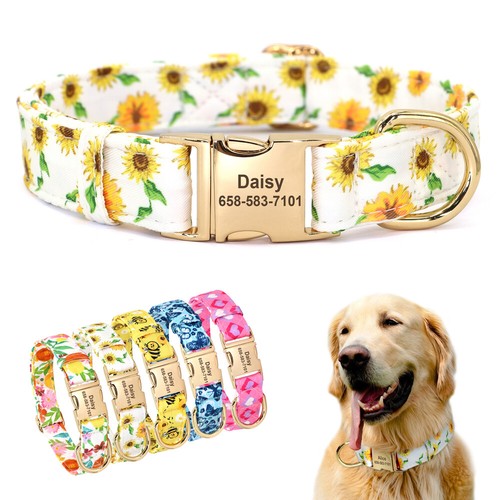 Floral personalised dog collar - floral,